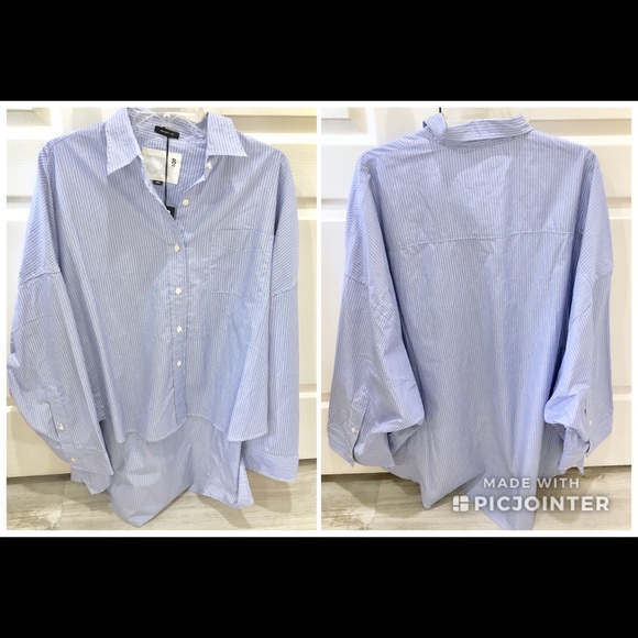 💍SOLD💍 R13 Oversized Pin Stripe Long Tail Shirt - Picture 7 of 7